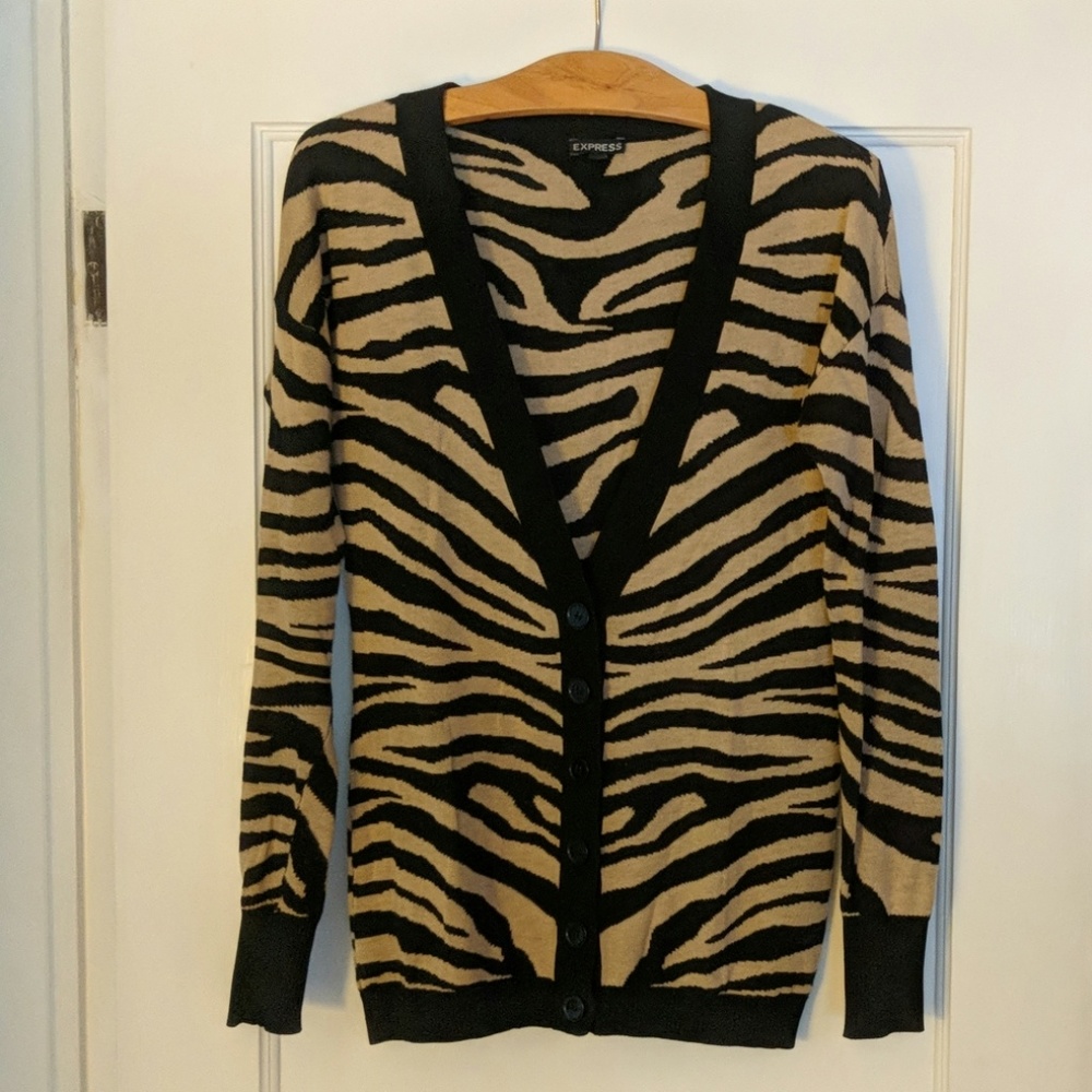 Express Zebra striped cardigan, sz XS